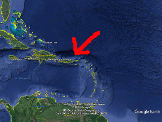 Google Earth map of Puerto Rico position