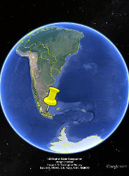 Google Earth map of Santa Cruz and Rio Gallegos